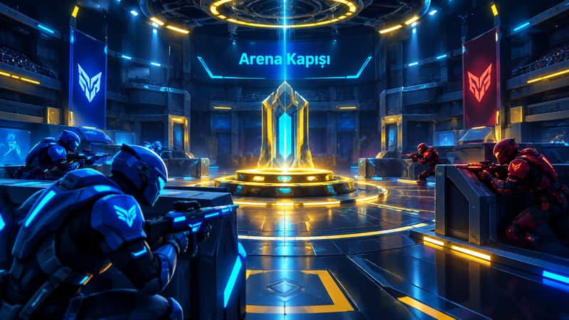 Arena Kapısı oyununda iki takımın orta bölgede karşılaştığı çatışma sahnesi