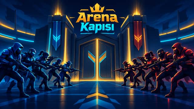 Arena Kapısı oyununda kapalı arena kompleksinde çatışan iki takımın görünümü